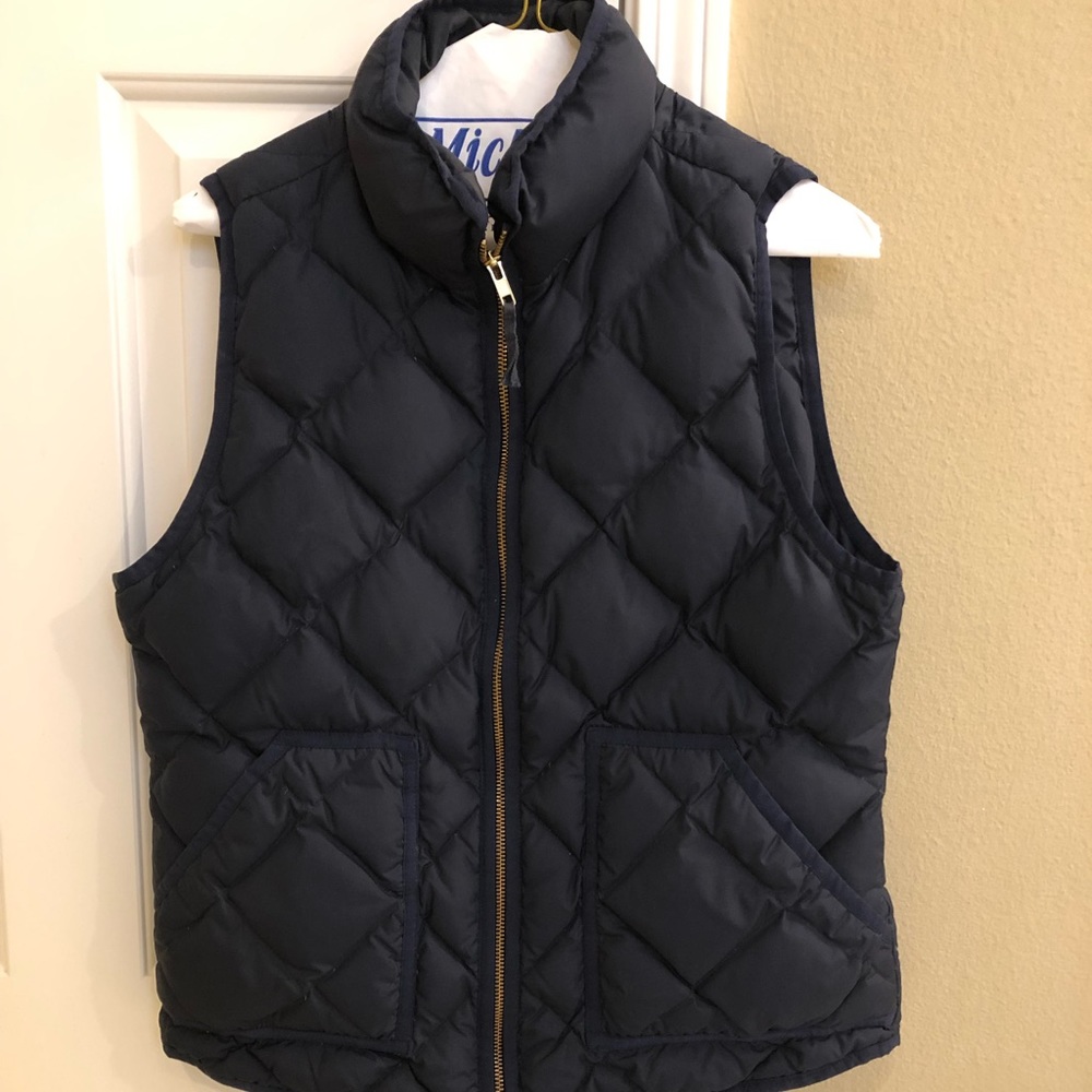 J Crew Puffer Vest Small Navy